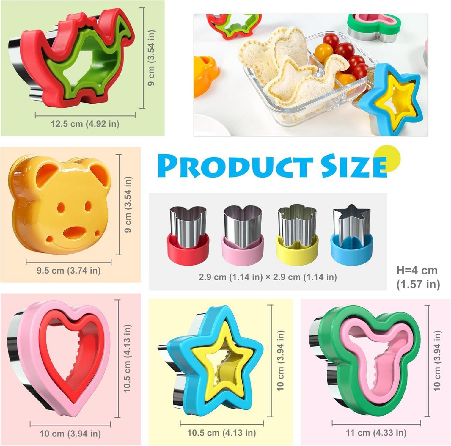 Sandwich Ausstecher Set Dinosaurier Herz Stern (9