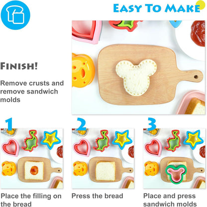 Sandwich Ausstecher Set Kinder Dinosaurier Stern Formen (9