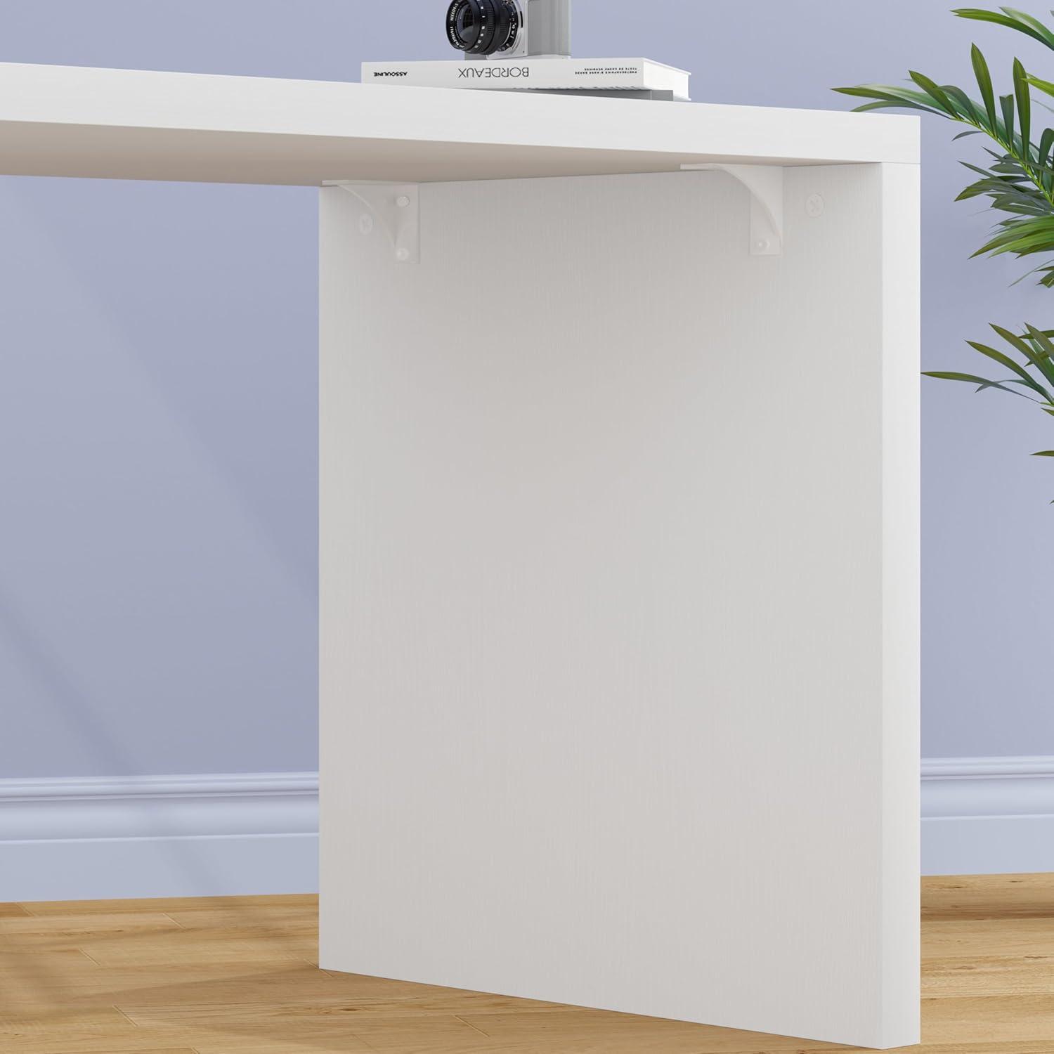 Schreibtisch L Form Weiß mit Stauraum 140x50x76 cm