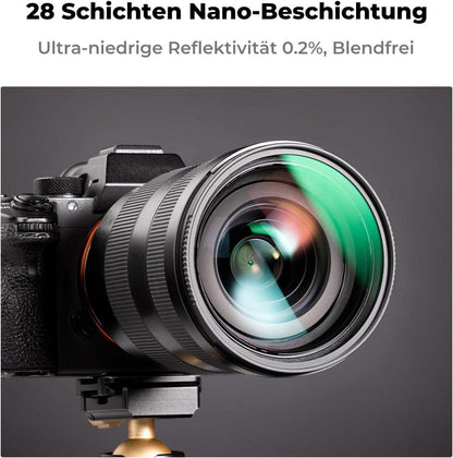 77mm UV CPL Filter Set mit Objektivdeckel und Reinigungstuch, hohe Qualität, Nano-Beschichtung, Multischichtglas