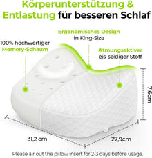 AUVON Kniekissen für Seitenschläfer mit Memory Foam und