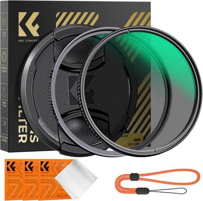 72mm Filterset Polfilter UV Filter Objektivdeckel Reinigungstuch