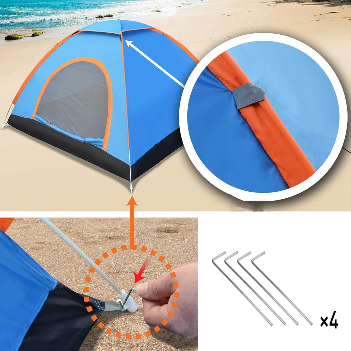 Automatisches Pop-Up Camping Zelt 2 Personen Wasserdicht Winddicht Ultra Leicht