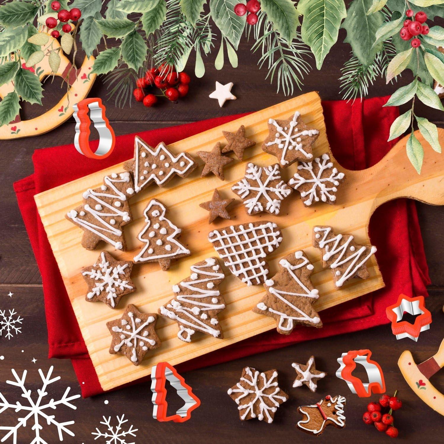 Ausstechformen Weihnachten Set Schneemann Rentier Stern Edelstahl