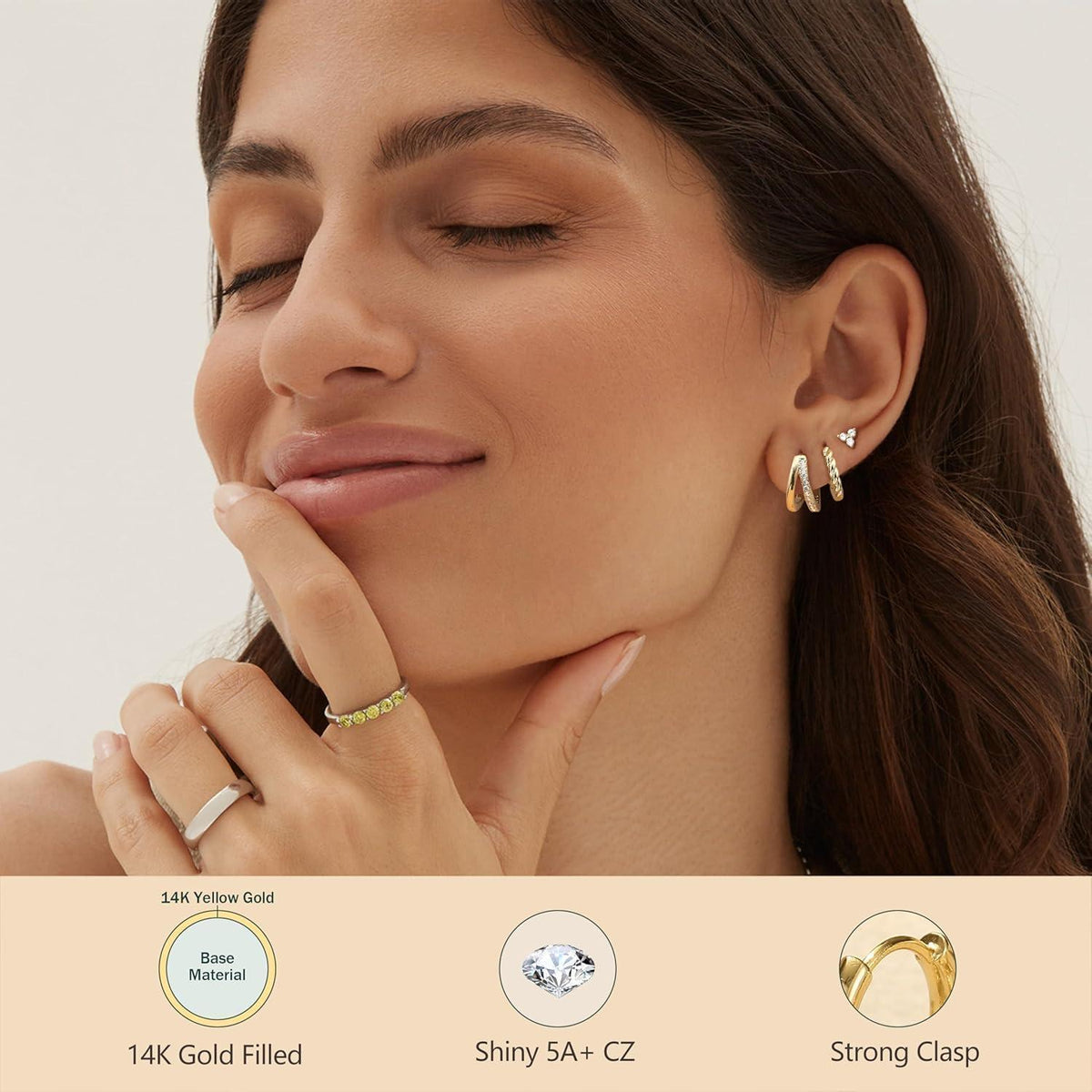 4 Paar Damen Ohrringe Set Silber Gold vergoldet