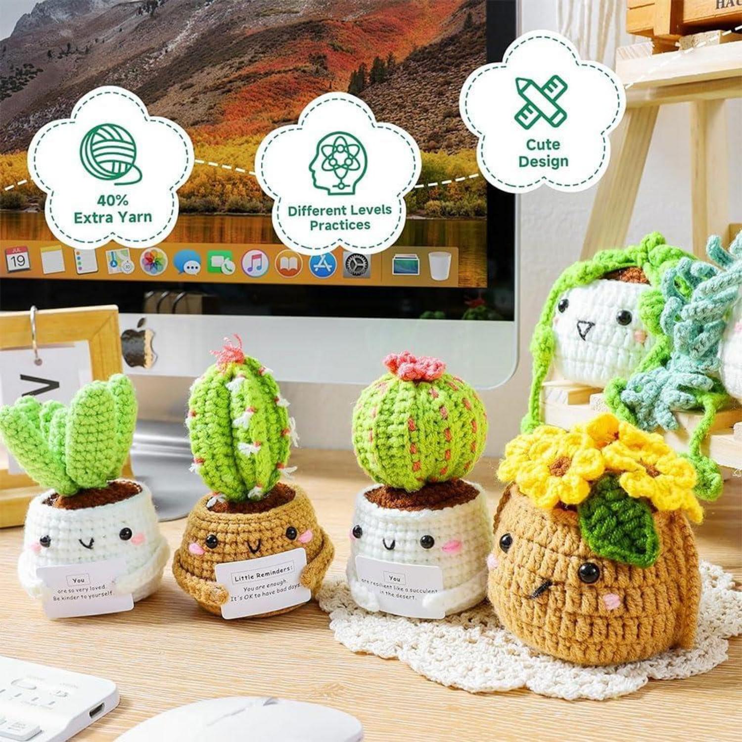 DIY Häkelset Kaktus Blumentöpfe 6er Set für Erwachsene