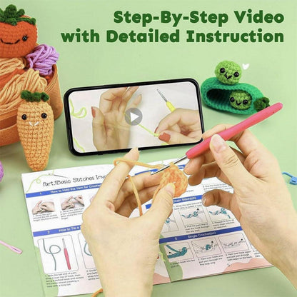 DIY Kaktus Häkelset 6 Stück handgefertigte Blumentöpfe für Anfänger