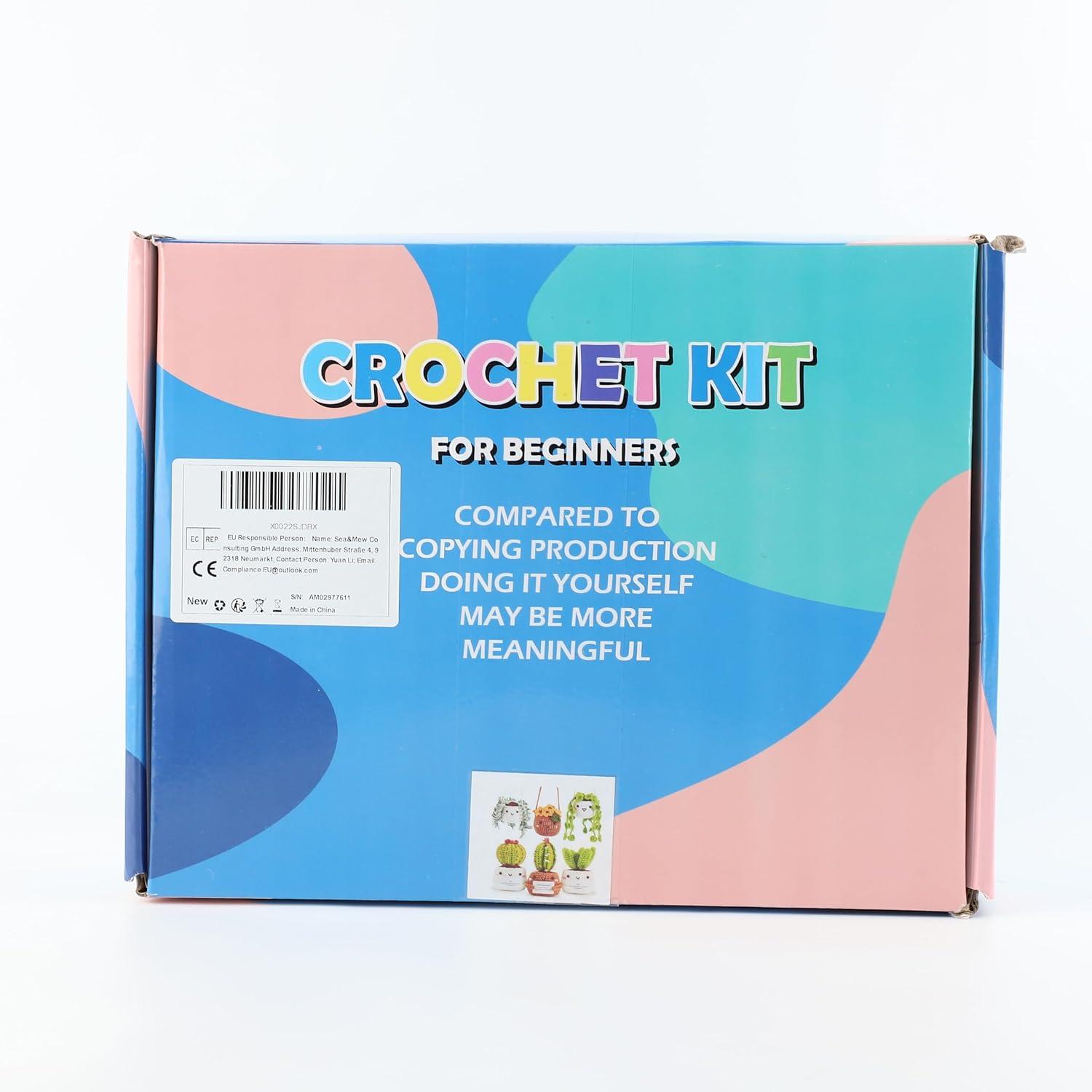 DIY Häkelset Kaktus Blumentöpfe 6er Set für Erwachsene