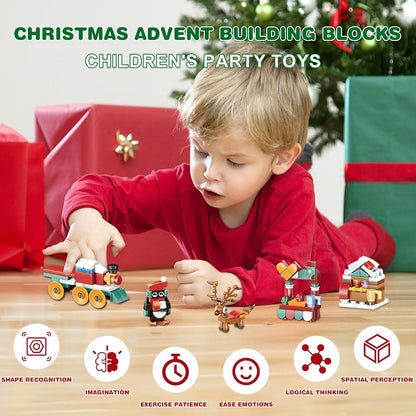 Weihnachts-Adventskalender für Kinder 2024 Bausteine 24-Tage Countdown