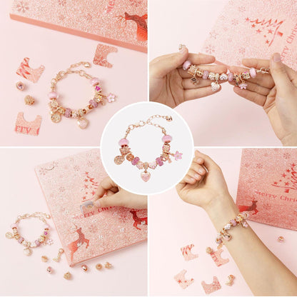 Adventskalender 2024 Mädchen Schmuck Craft Armband Kit 24
