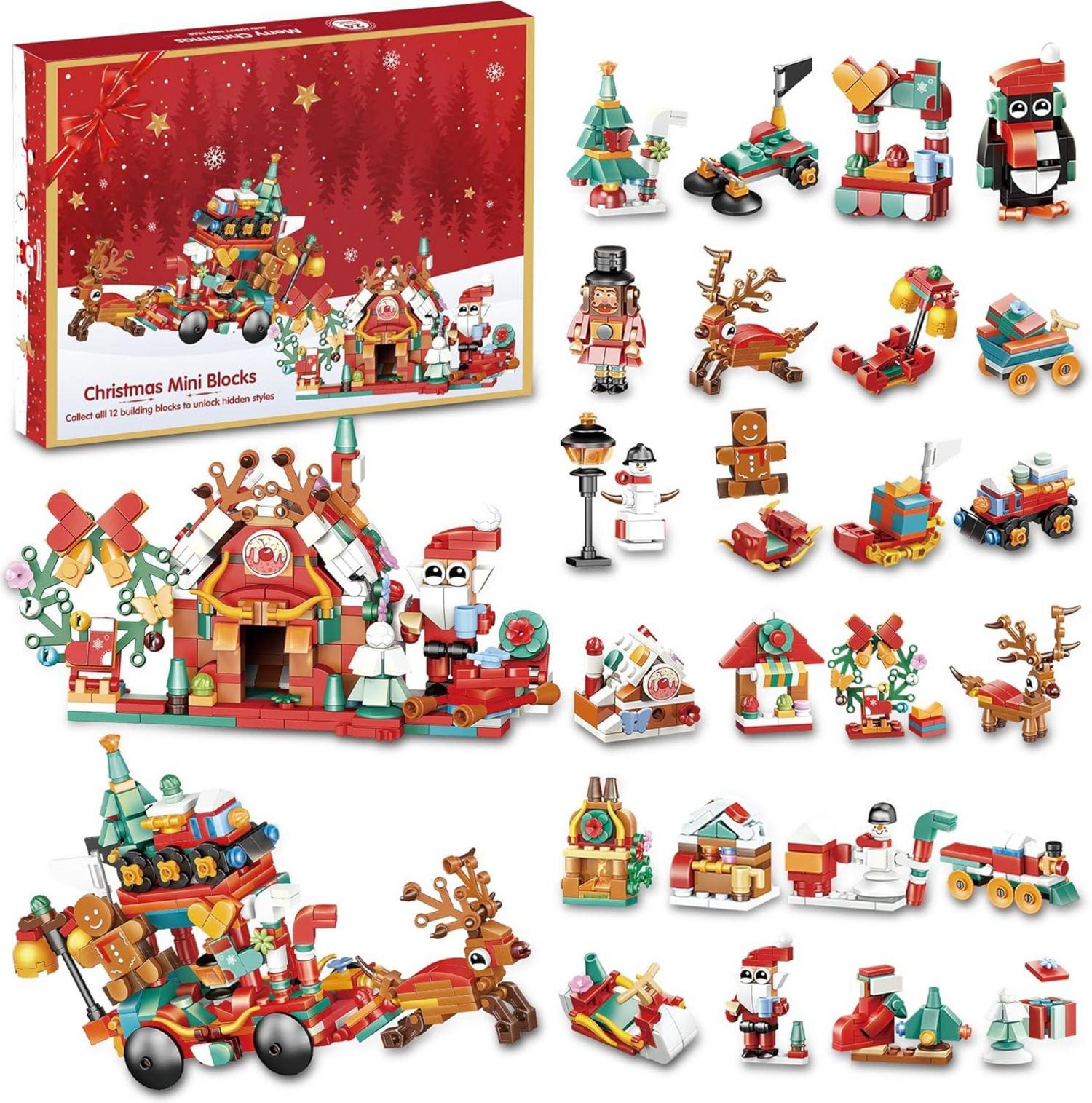 Weihnachts-Adventskalender für Kinder 2024 Bausteine 24-Tage