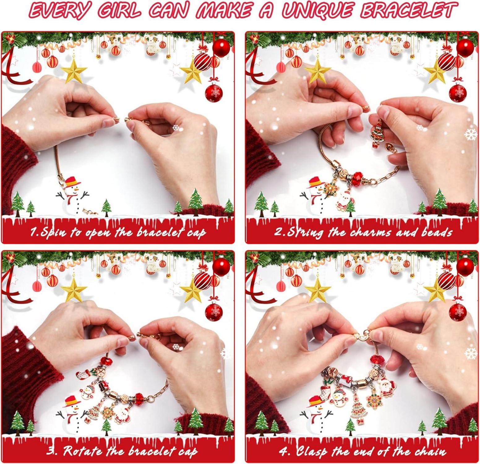 Adventskalender für Mädchen mit DIY Armband Bastelset 2024