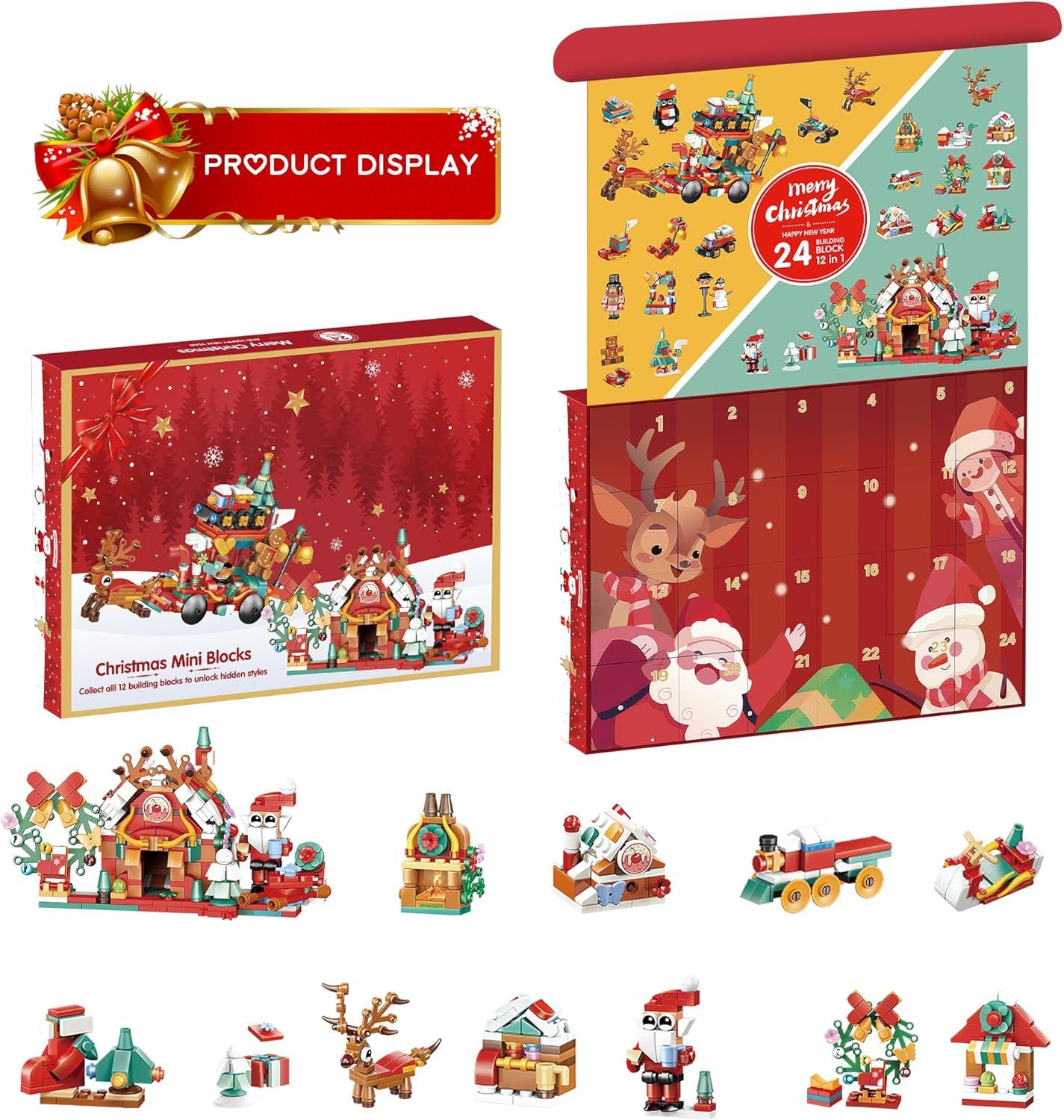 Weihnachts-Adventskalender für Kinder 2024 - Bausteine 24-Tage Weihnachts-Countdown Kalender