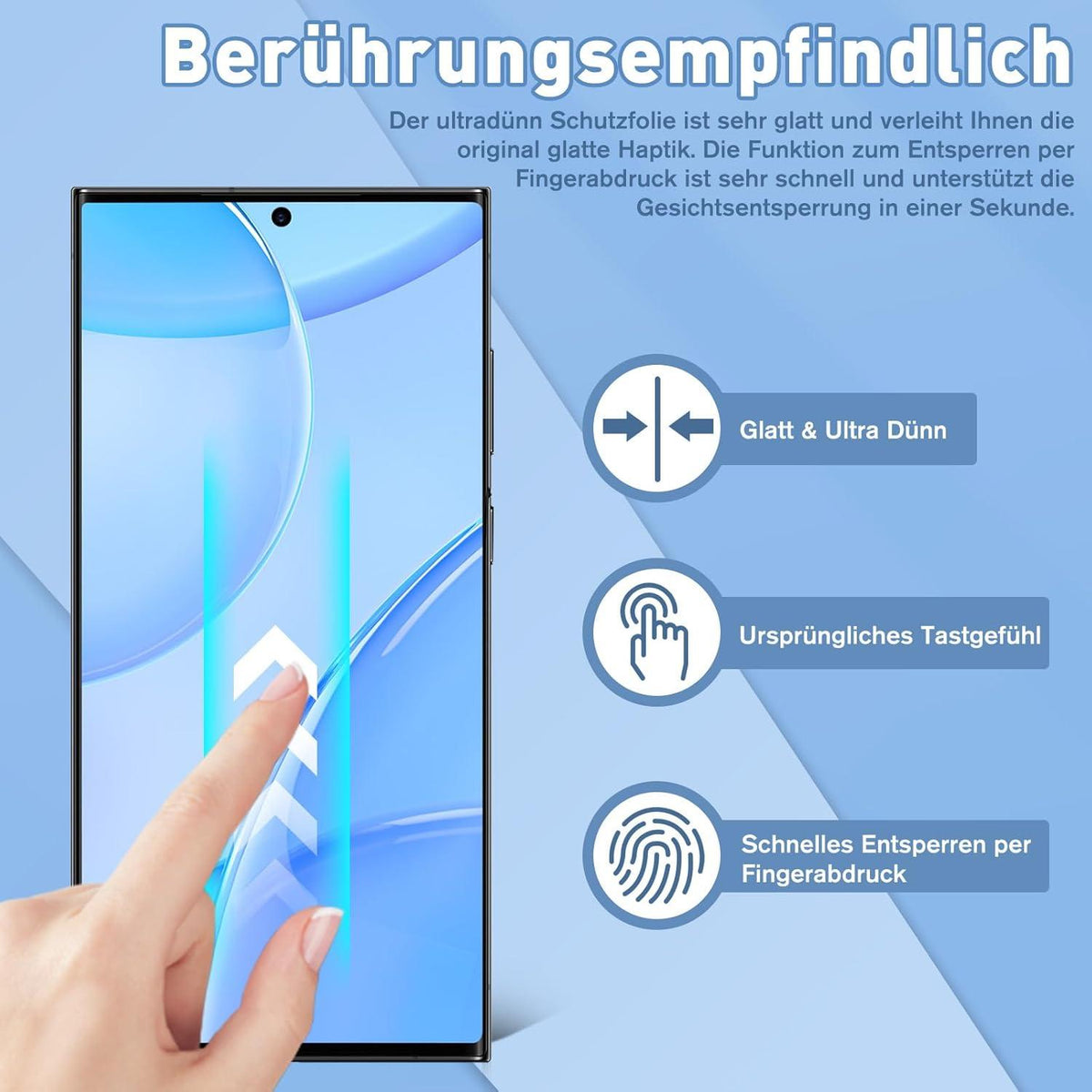 2x Panzerglas Schutzfolie Samsung S24 Ultra - Kameraschutz, 9H Härte