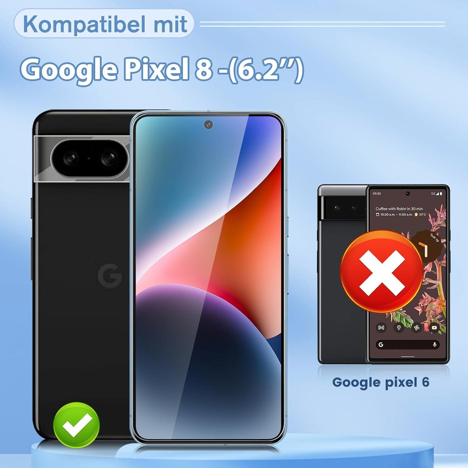 Schutzfolie Panzerglas Google Pixel 8 Kameraschutz 9H Härte