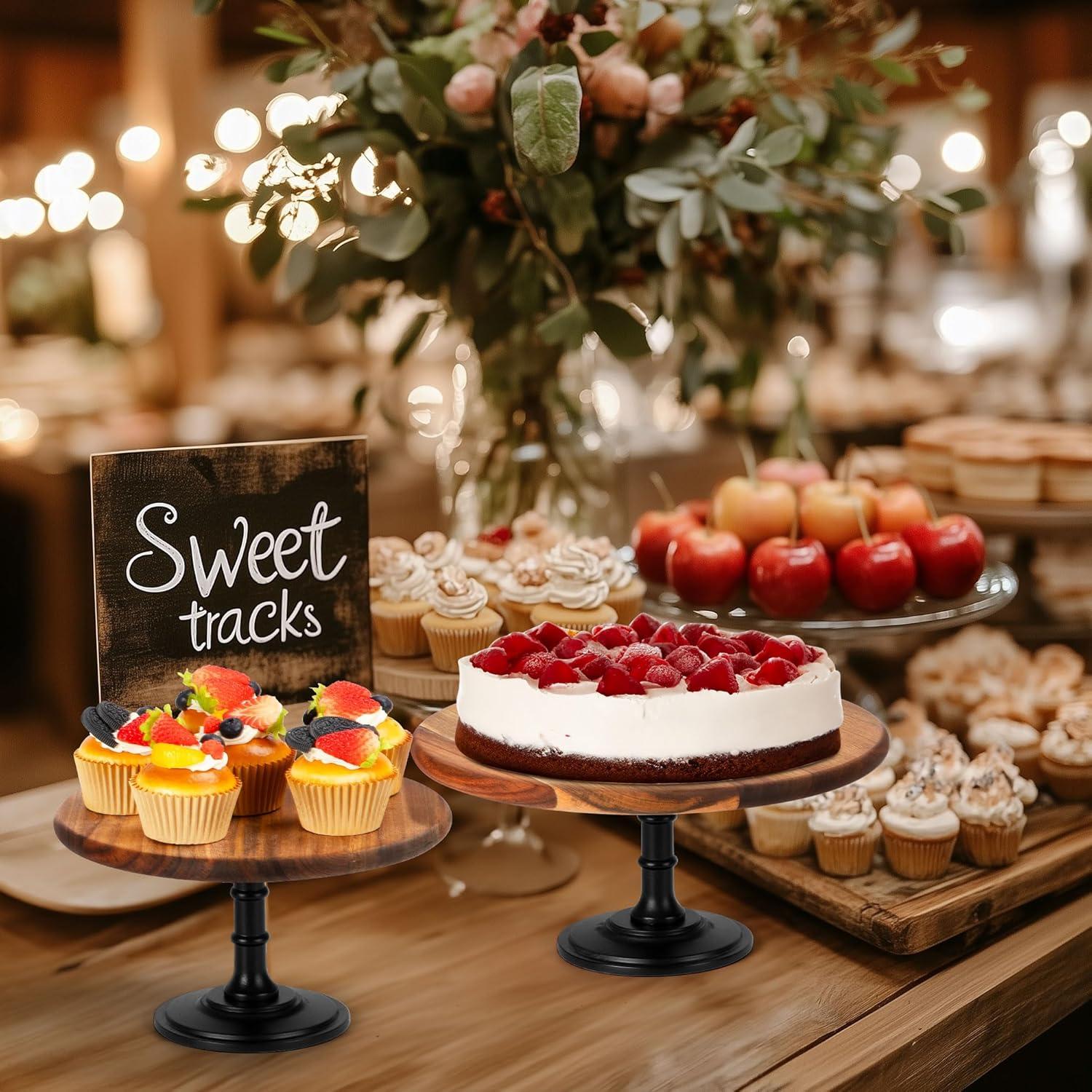 Etagere Tortenständer Cupcake Holz Serviertablett Mittel Größe