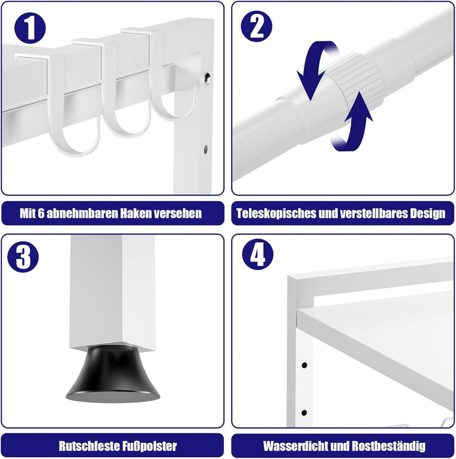 Mikrowellenregal 2-Stufig Höhenverstellbar 40-65cm Rostbeständig