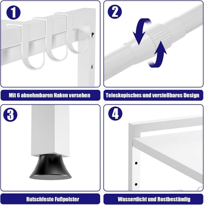 Mikrowellenregal 2-Stufig Höhenverstellbar 40-65cm Rostbeständig