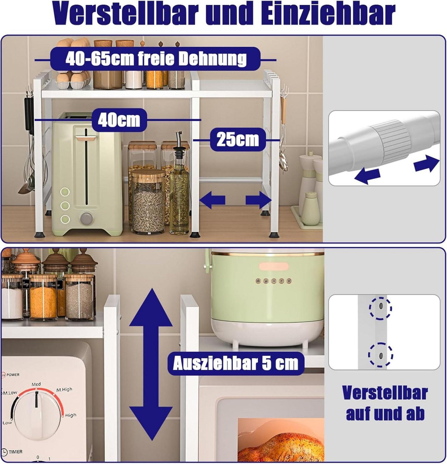 Mikrowellenregal 2-stufig verstellbar rostbeständiges Material 50kg