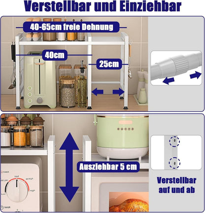 Mikrowellenregal 2-stufig verstellbar rostbeständiges Material 50kg