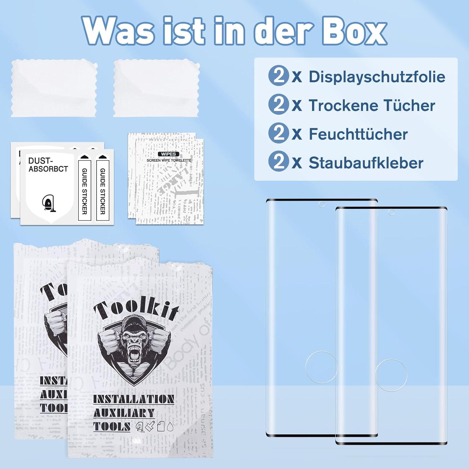 Schutzfolie Panzerglas Samsung Note 20 Displayschutz 9H Härte 2er Pack