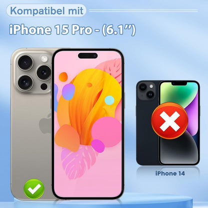 Agedate Panzerglas iPhone 15 Pro Schutzfolie 9H Glas 2 Stück