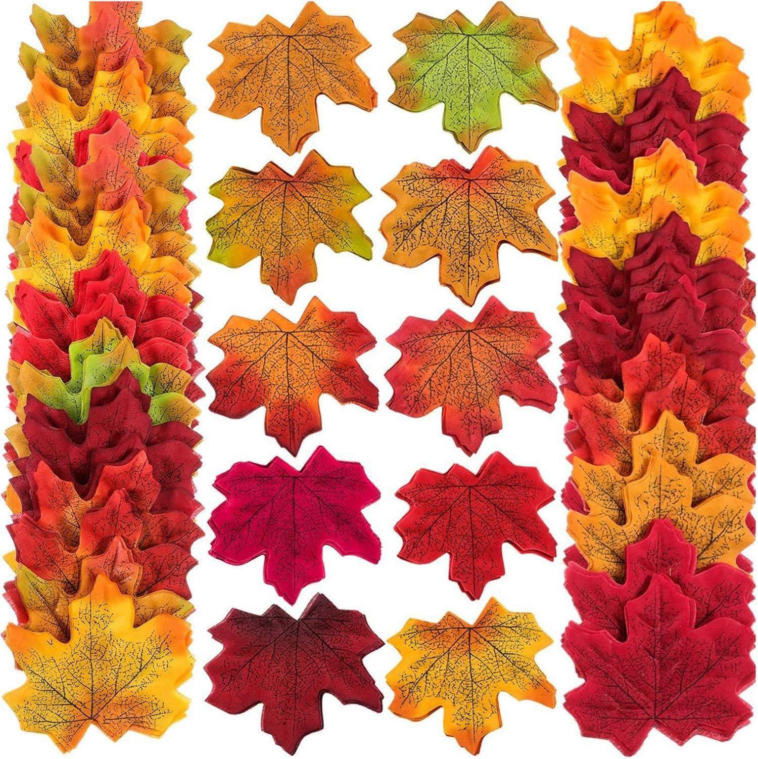 Herbstdeko 200 Stück Herbstblätter Filz Ahorn Girlande Decoration