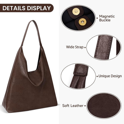 GSenhui große Slouchy Hobo Tasche Vintage Schultertasche Braun