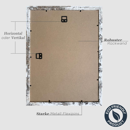 Bilderrahmen Vintage Weiß Holz 30x40cm Fotorahmen Set