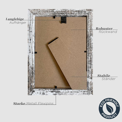 Bilderrahmen 13x18cm Vintage Weiß Holz Fotorahmen 3er Set