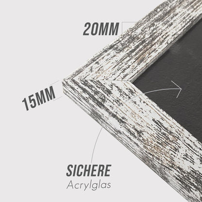 Bilderrahmen 13x18cm Vintage Weiß Holz Fotorahmen 3er Set