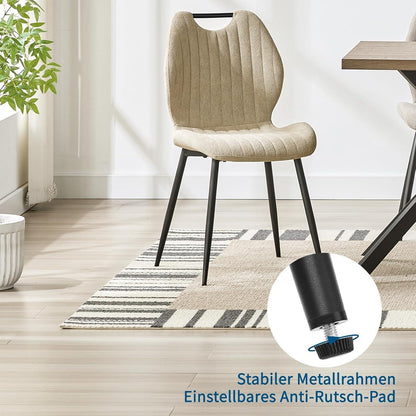 Esszimmerstühle 2er Set – Polsterstühle Grau/Braun