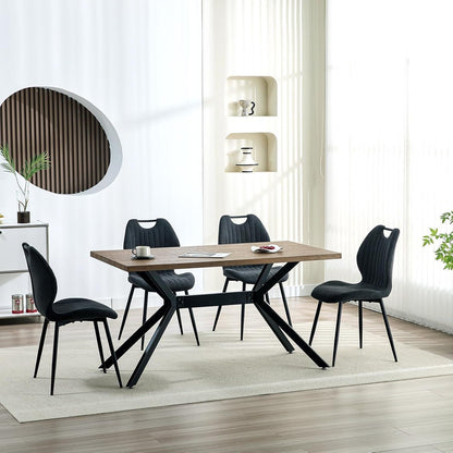 Esszimmerstühle Set Dunkelgrau – 4 Polsterstühle Modern