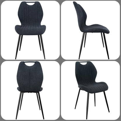 Esszimmerstühle Set Dunkelgrau – 4 Polsterstühle Modern