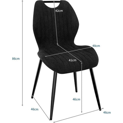 Esszimmerstühle 4er Set – Polsterstühle Schwarz mit Metallbeinen