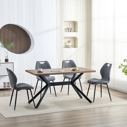 Esszimmerstühle 2er Set Grau | Polsterstühle mit Stoff & Metall