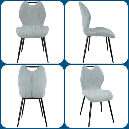 Esszimmerstühle Set 4 – Polsterstühle Grau, Skandi-Stil