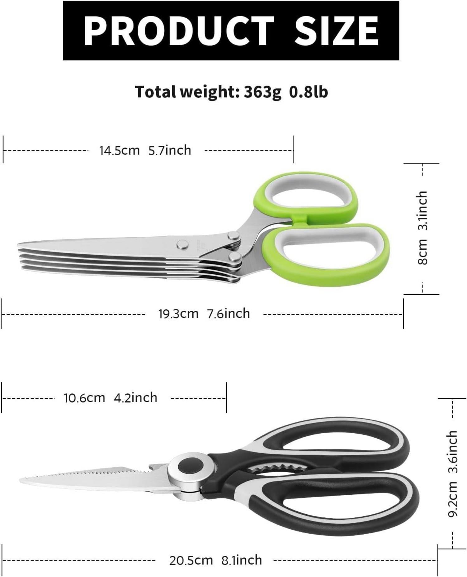 Vutyvve Mehrzweckschere, Mehrschneidige Küchenschere 3-teiliges Set