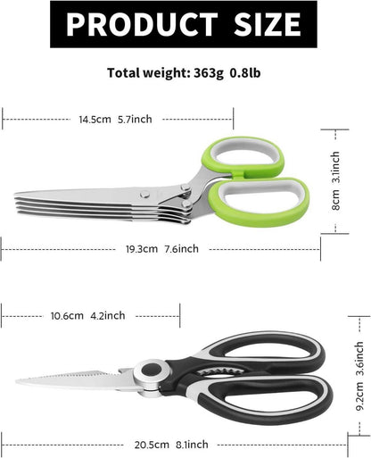 Vutyvve Mehrzweckschere, Mehrschneidige Küchenschere 3-teiliges Set