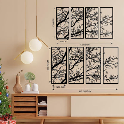 Baum des Lebens Metall Wanddeko 4er Set Klein