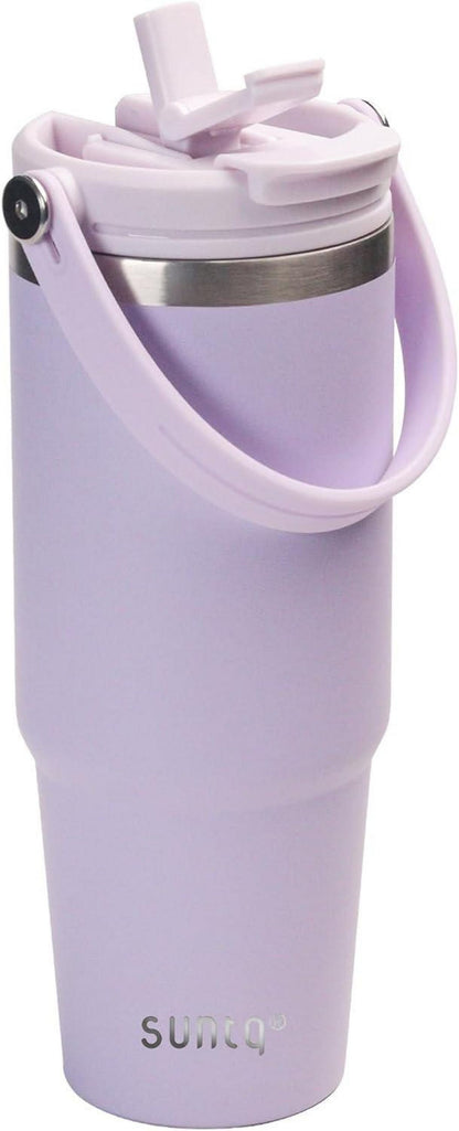 Isolierter 30oz Tumbler mit Griff und Flip Stroh, Lila