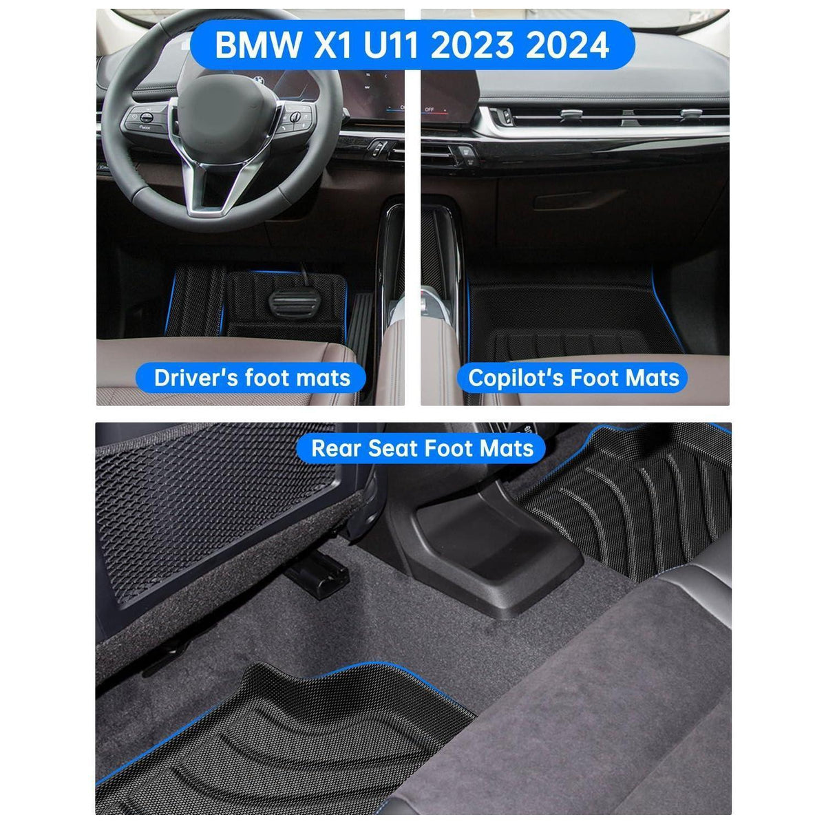 Fußmatten Set BMW X1 iX1 U11 2022-2024 – Wasserdicht & Rutschfest