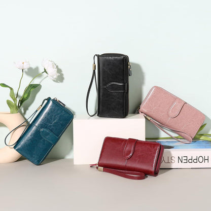 GAEKEAO Damen Geldbörse Portemonnaie RFID Schutz Groß Rosa