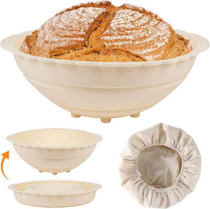 Silikon Gärkorb Set für Sauerteigbrotbacken & Aufbewahrung