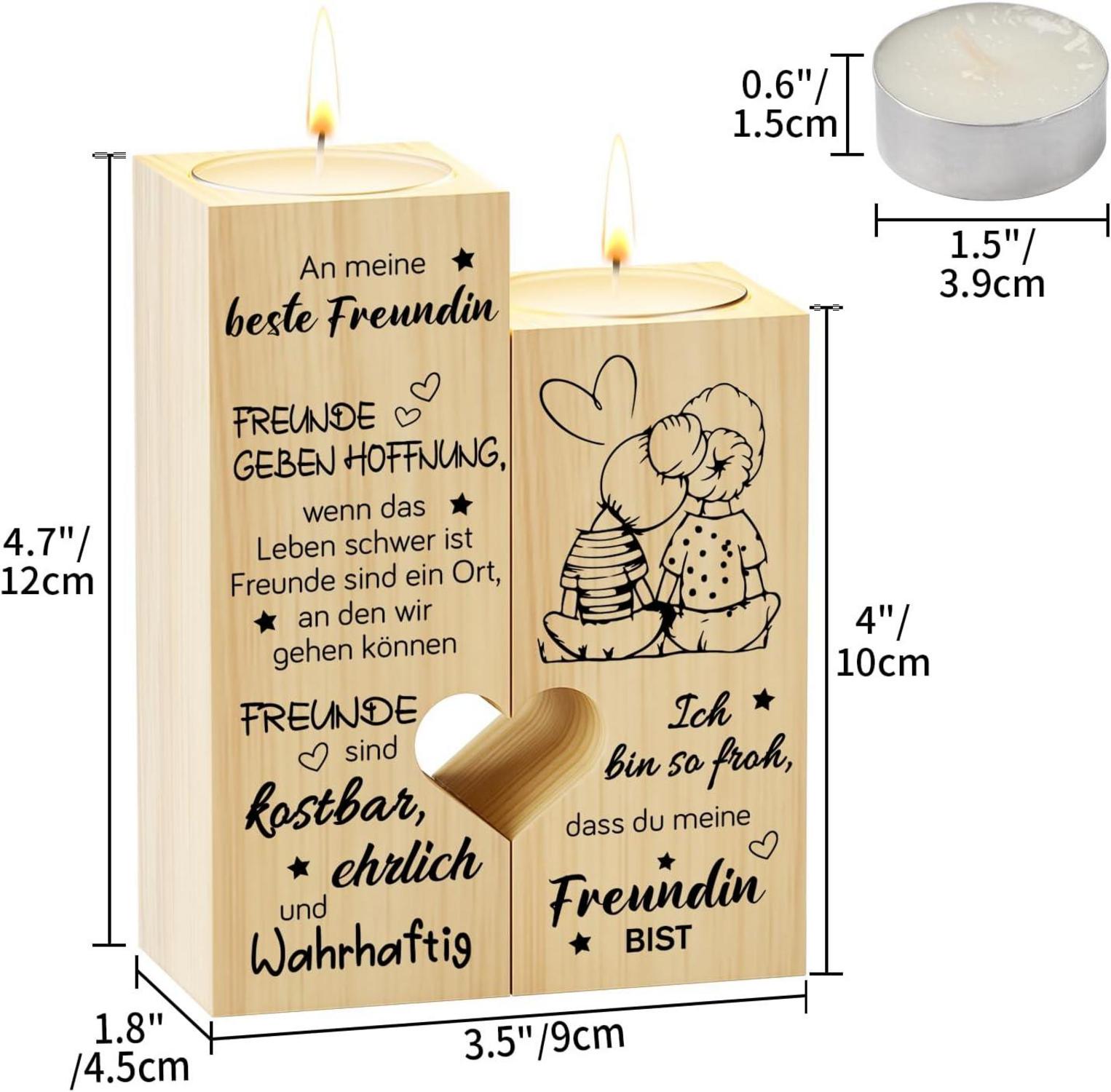 Herz Kerzenständer Geschenk Beste Freundin Geburtstag