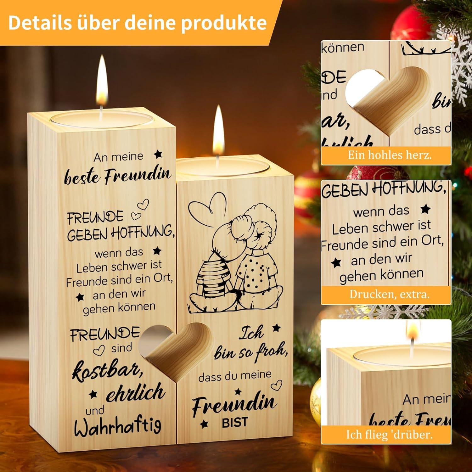 Herz Kerzenständer Geschenk Beste Freundin Geburtstag Valentinstag