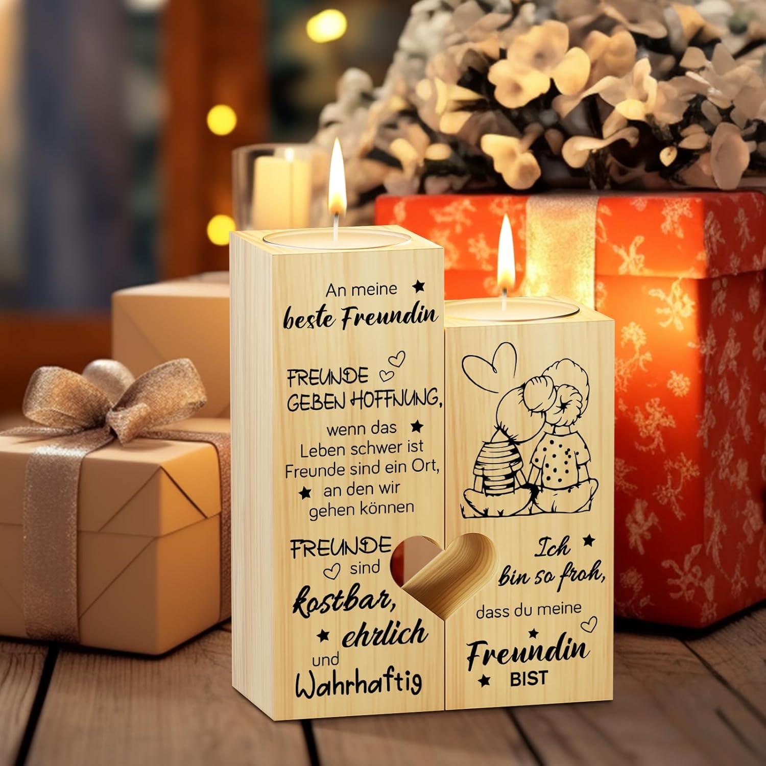 Blumuze Herz Kerzenständer Set Geschenke Freundin Geburtstag Valentinstag