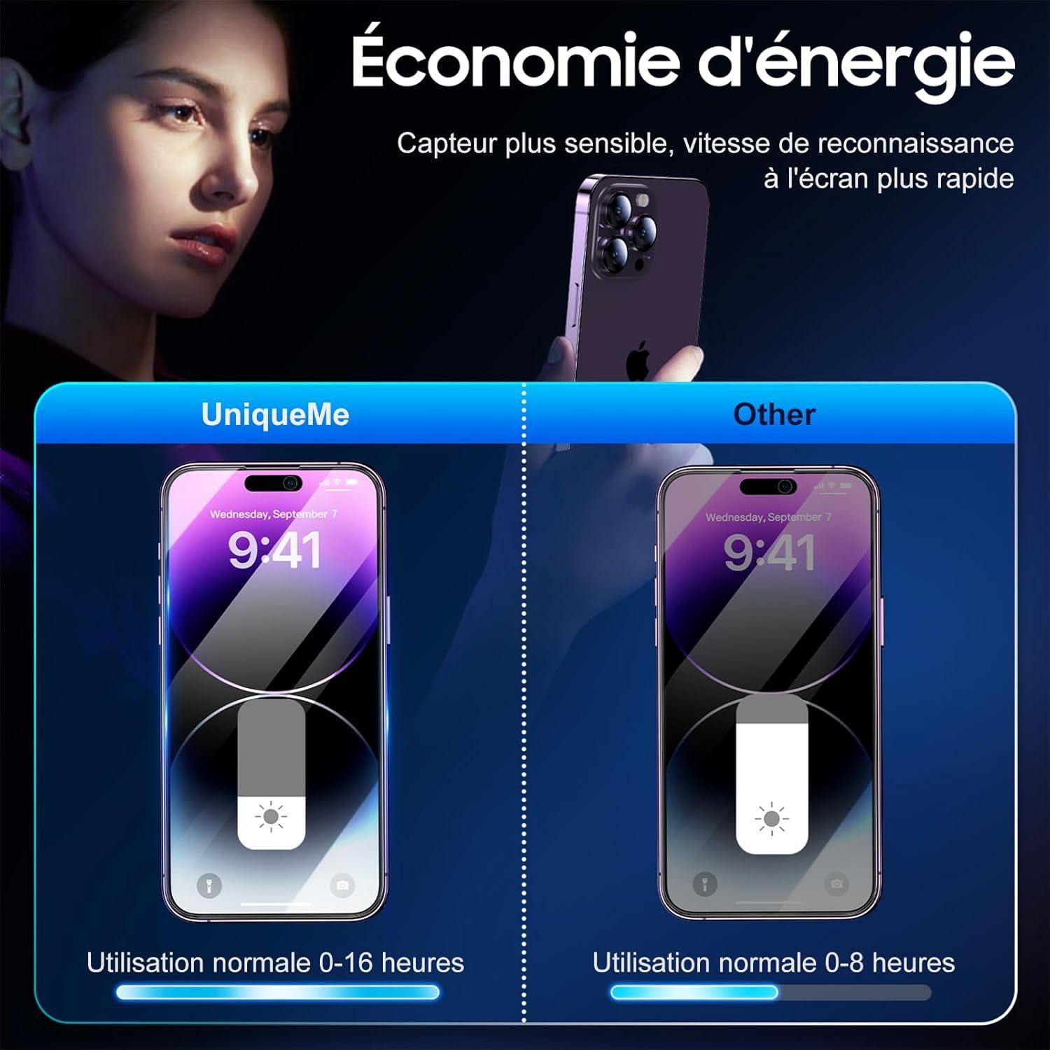 Panzerglas Sichtschutz für iPhone 14/13 Pro/13 Schwarz 2er Set