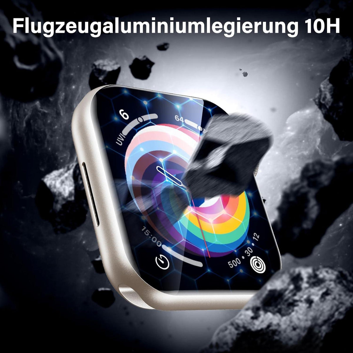 2x Panzerfolie Apple Watch SE 6 5 4 44mm 7H Displayschutz