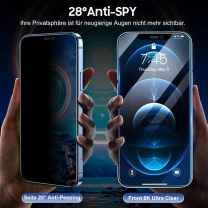 iPhone 12 Pro/12 Panzerglas Sichtschutz 2 Stück Anti Spy Folie